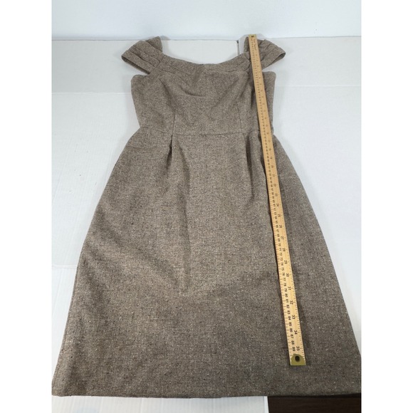 Antonio Melani Women Size 6 Brown Tweed Cap Sleeve Sheath‎ Dress Business Casual - Picture 8 of 11